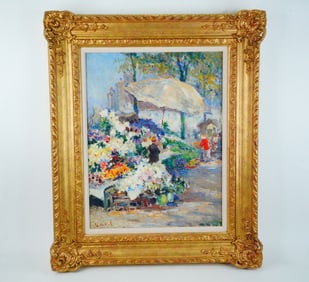 Impressionist Style Signed Oil on Canvas Painting