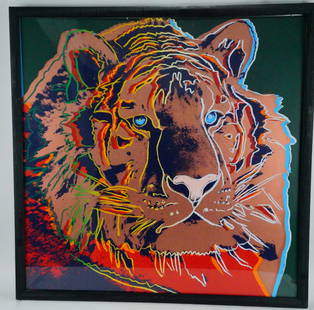 Andy Warhol (After) "Bengal Tiger" Pop Art Screenprint: Andy Warhol (After) "Bengal Tiger" Pop Art Screenprint From the Endangered Species Series (Framed) - A large-format color reproduction of Andy Warhol's Bengal Tiger, originally part of the 1983 Endang