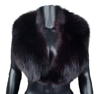 Vintage Black Fur Stole: Vintage Black Fur Stole - A timeless vintage stole crafted from luxuriously soft black fur. This classic accessory features a plush, glossy finish with a softly rounded collar shape, designed to drape