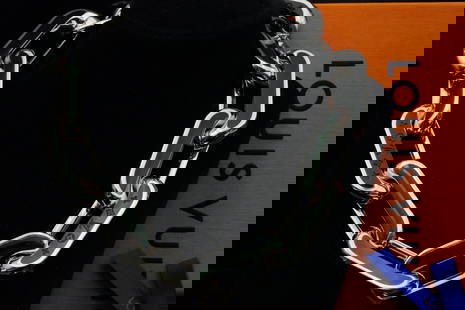 Louis Vuitton LV Edge Two-Tone Necklace GM W/Box: Louis Vuitton LV Edge Two-Tone Necklace GM W/Tag, Box and Dust Bag (Never Worn) - GUARANTEED AUTHENTIC. This stunning statement piece from Louis Vuitton showcases the house's iconic Monogram print in
