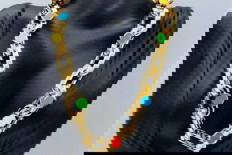 Louis Vuitton x Yayoi Kusama LV Edge Necklace: Louis Vuitton x Yayoi Kusama LV Edge Painted Dots Necklace W/Dust Bag and Box (Never Worn) - GUARANTEED AUTHENTIC. This LV Edge Painted Dots Necklace is a special edition from the Louis Vuitton x Yayo