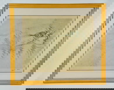 After Henri de Toulouse-Lautrec Lithograph #20/275: After Henri de Toulouse-Lautrec (French, 1864-1901) Posthumous Lithograph on Paper #20/275 W/Museum Stamp (In Exhibit Quality Frame) - Lithograph on paper, pencil-numbered 20/275, stamped with red mon