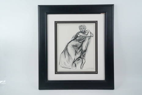 After Henri Matisse (1869-1954) Untitled 1938 Etching: After Henri Matisse (French, 1869-1954) Untitled 1938 (Seated Female Figure) Etching (Framed) - Etching after Henri Matisse, originally published in Verve No. 3 (1938), a renowned French art journal f