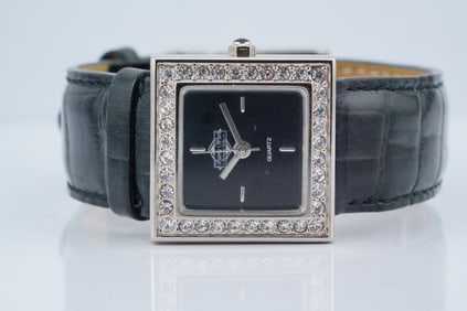 Victoria Wieck 24mm Square Face Watch W/Leather Strap