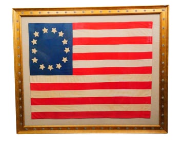 Framed 13-Star "Betsy Ross" Style American Flag
