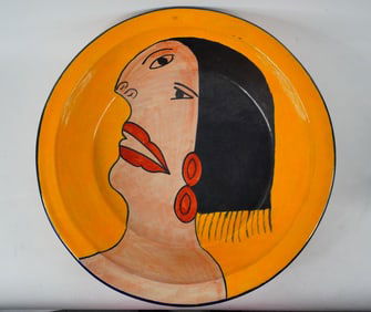 Amora Hand-Painted 23" Mexican Pottery Bowl
