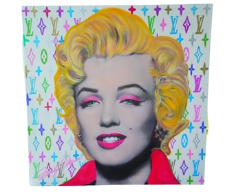 Steve Kaufman "Pop Marilyn" Hand Embellished Silkscreen
