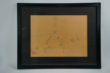 After Alexander Calder Lithograph From "Calder's Circus": After Alexander Calder (American, 1898-1976) Offset Lithograph From "Calder's Circus" (Framed) - Offset lithograph after the series of drawings titled "Calder's Circus" by Alexander Calder. The image