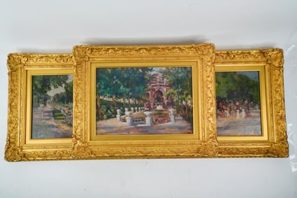 Lot of (3) Framed Impressionist-Style Oil Paintings