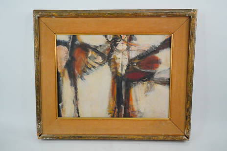 George Ratkai "Centaurs" Abstract Oil on Canvas: George Ratkai (Hungarian/American, 1907-1999) "Centaurs" Abstract Oil on Canvas Painting (Framed) - A powerful and gestural abstract painting by Hungarian-American artist George Ratkai (1907?1995), ti