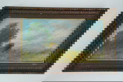 Artist Signed 19th Century Oil on Board Landscape