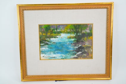 Ramon Kelley "Mountain Stream" Oil on Primed Paper