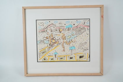 Kico Govantes (Cuban, b. 1957) Abstract Street Scene