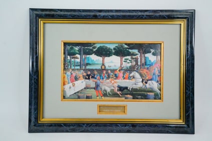After Sandro Botticelli Banquet Scene (Framed Print)