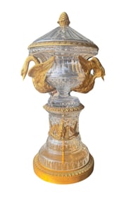 Eric Stepniewski Cut Crystal and 24K Gold Plated Brass Candy Bowl