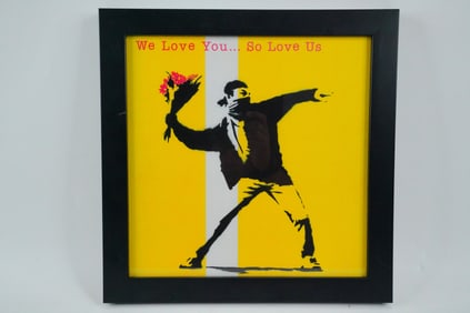 After Banksy "We Love You…So Love Us" Framed Art Print