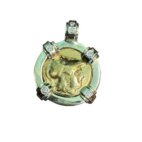Ancient Greek Gold AV Stater: 336-323 BC in 18K Mount