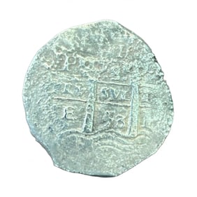 1653 Maravillas Shipwreck Spanish Silver 8 Reales Coin