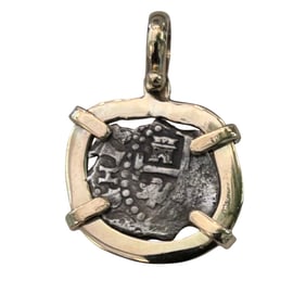 Spanish 1670 1/2 Reales Cob, Rimac River Find in 14K Gold