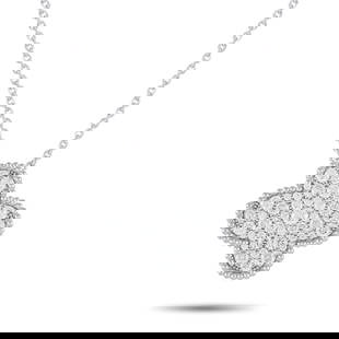 Van Cleef & Arpels 2.44ctw Diamond and 18K Necklace: Van Cleef & Arpels 2.44ctw Diamond and 18K White Gold Magic Alhambra Necklace W/Papers - This stunning Magic Alhambra necklace from Van Cleef & Arpels showcases the Maison's iconic clover motif, an en