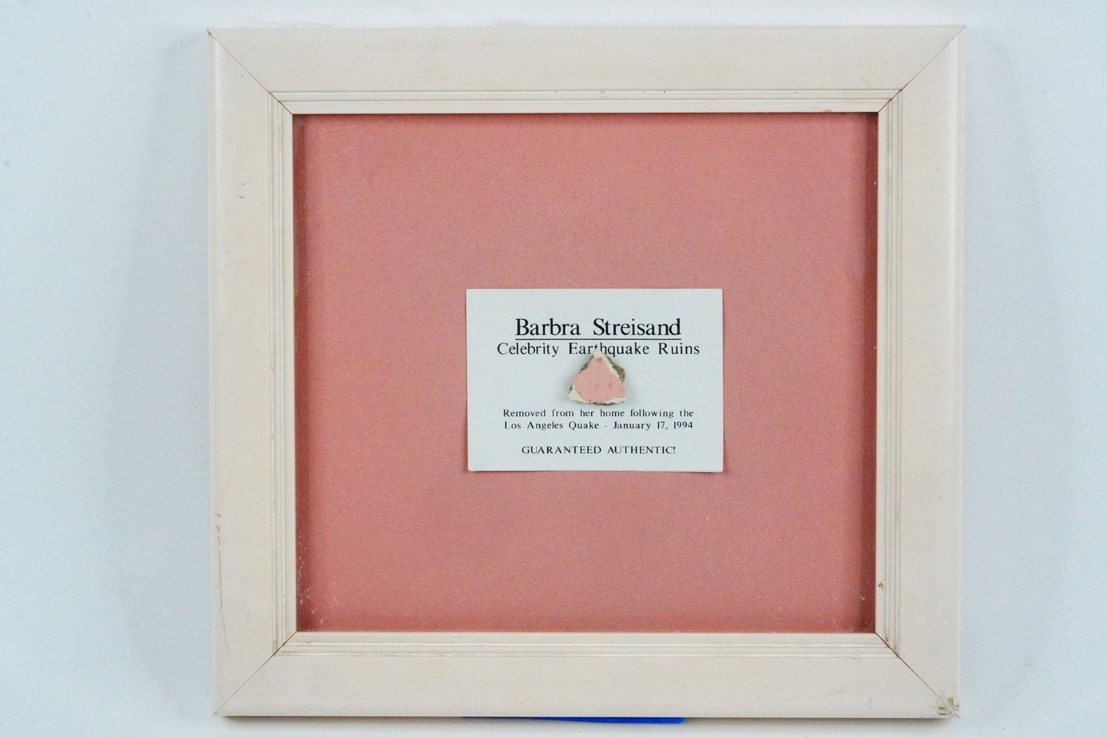 Barbra Streisand Piece of Home Earthquake Rubble (1 of 3)