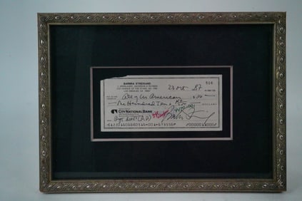 Barbra Streisand 1987 Signed Check (Framed)