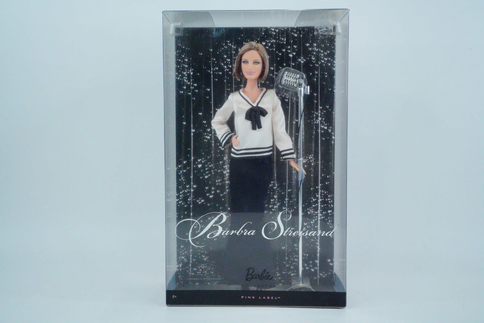 Barbra Streisand 2009 Mattel Pink Label Barbie: Barbra Streisand 2009 Mattel Pink Label Barbie New in Box - This is a collectible doll created by Mattel as part of their Pink Label series. Released in 2009, this Barbie doll is designed to pay tribu
