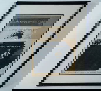 Barbra Streisand Vintage Album Advertisement Poster: Barbra Streisand Vintage Columbia Records Album Advertisement Poster (Framed) - This is an original, vintage black and white poster released by Columbia Records promoting Barbra Streisand's first, sec