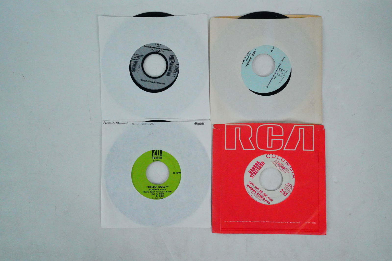 Lot of 4 Barbra Streisand 45 Vinyl Records (1 of 5)