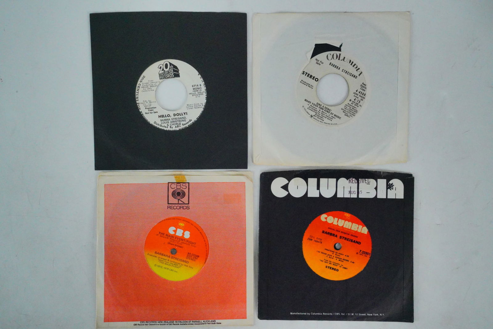 Lot of 4 Barbra Streisand 45 Vinyl Records (1 of 5)