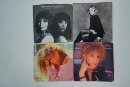 Lot of 4 Barbra Streisand 45 Vinyl Records