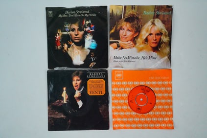 Lot of 4 Barbra Streisand 45 Vinyl Records
