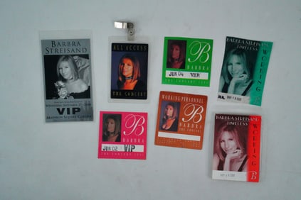 Lot of (7) Barbra Streisand VIP and Working Passes
