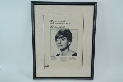 Barbra Streisand Vintage Grammy Nominee Poster