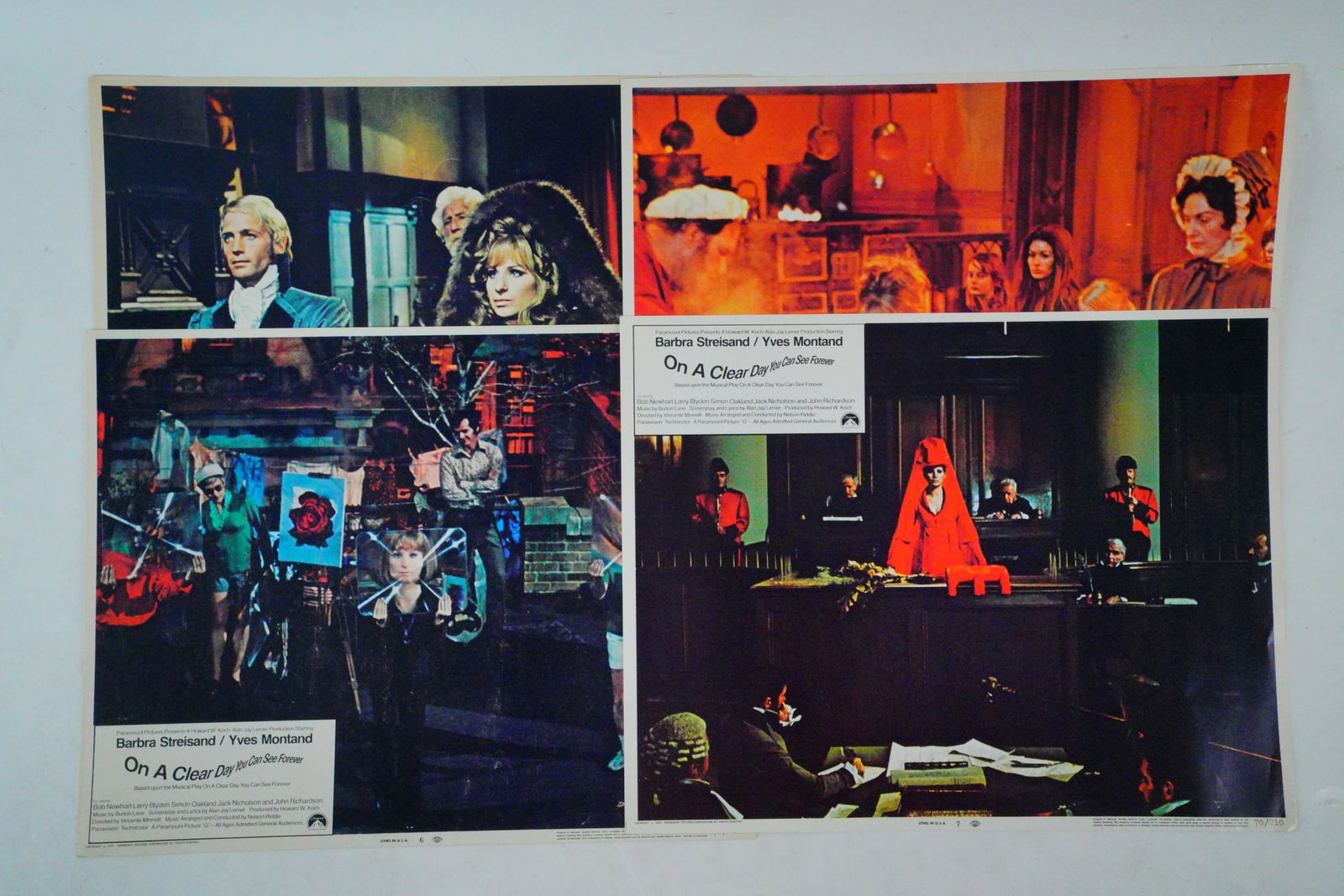 On a Clear Day...(1970) Lot of (4) U.S. Lobby Cards (1 of 5)