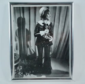 Barbra Streisand Oscar Win Vintage Framed Photograph