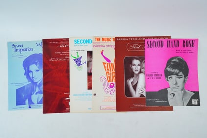 Lot of 6 Vintage Sheet Music, Barbra Streisand