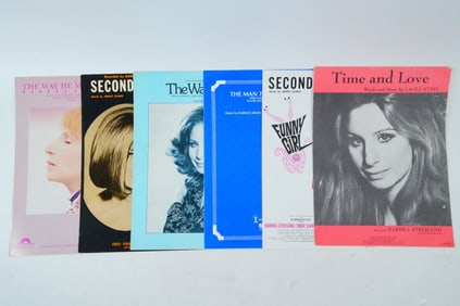 Lot of 6 Vintage Sheet Music, Barbra Streisand