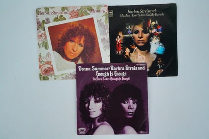 Lot of 3 Barbra Streisand 45 Vinyl Records