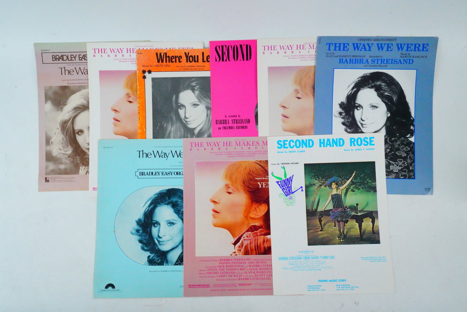 Lot of 9 Vintage Sheet Music, Barbra Streisand (1 of 18)