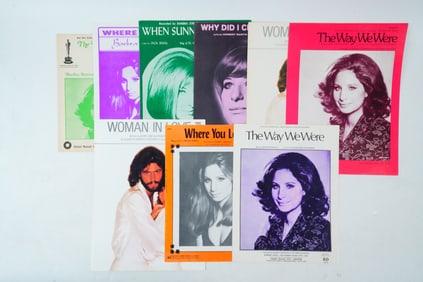 Lot of 9 Vintage Sheet Music, Barbra Streisand