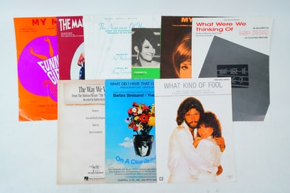 Lot of 9 Vintage Sheet Music, Barbra Streisand