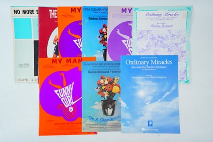 Lot of 9 Vintage Sheet Music, Barbra Streisand