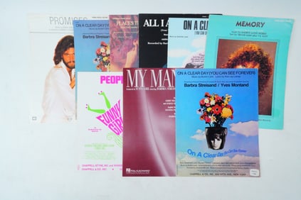 Lot of 9 Vintage Sheet Music, Barbra Streisand