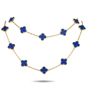 Van Cleef & Arpels Alhambra Lapis and 18K Necklace