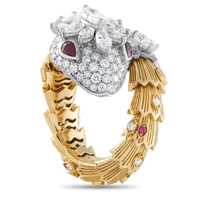 Bvlgari Serpenti 3.96ctw Diamond, Ruby and 18K Ring