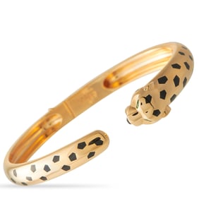 Cartier Panthere 18K and Black Lacquer Bracelet