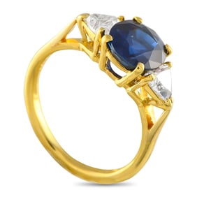 Cartier 3.20ct Sapphire, 0.47ctw Diamond and 18K Ring