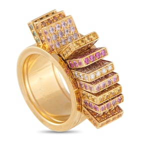 Cartier Paillette 18K, Diamond and Sapphire Ring