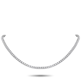 10.40ctw Diamond and 18K White Gold Tennis Necklace